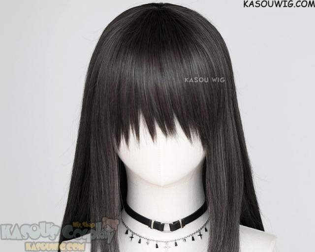 90cm Puella Magi Madoka Magica Akemi Homura dark gray long straight wig