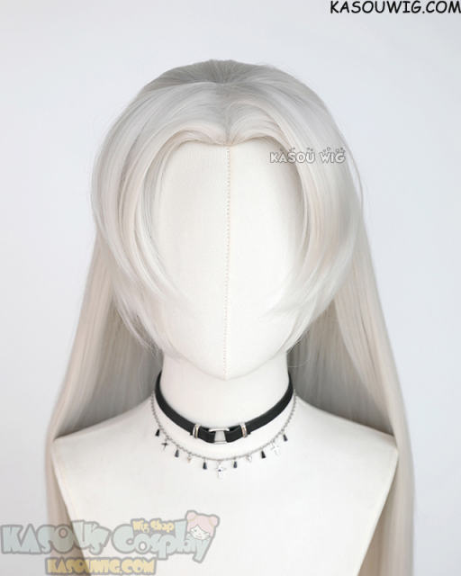 Sesshomaru 120cm long silver white middle parted straight wig