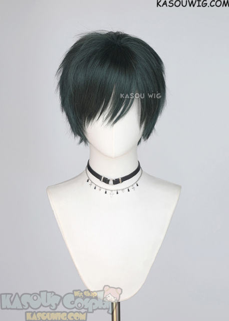 JJK Maki Zenin blakish green short layered wig