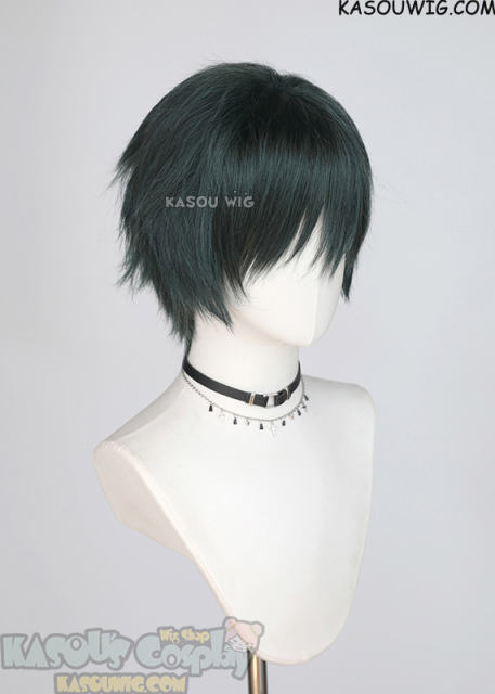 JJK Maki Zenin blakish green short layered wig