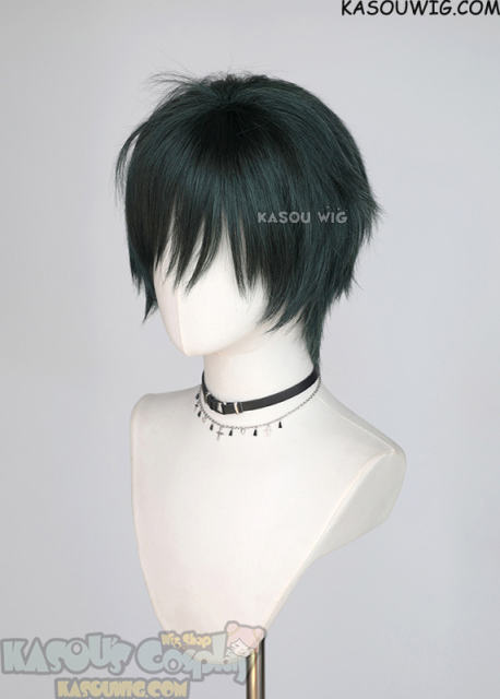 JJK Maki Zenin blakish green short layered wig