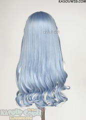 Sakiko Togawa 72cm long ice blue curly wig with pre-tied braids
