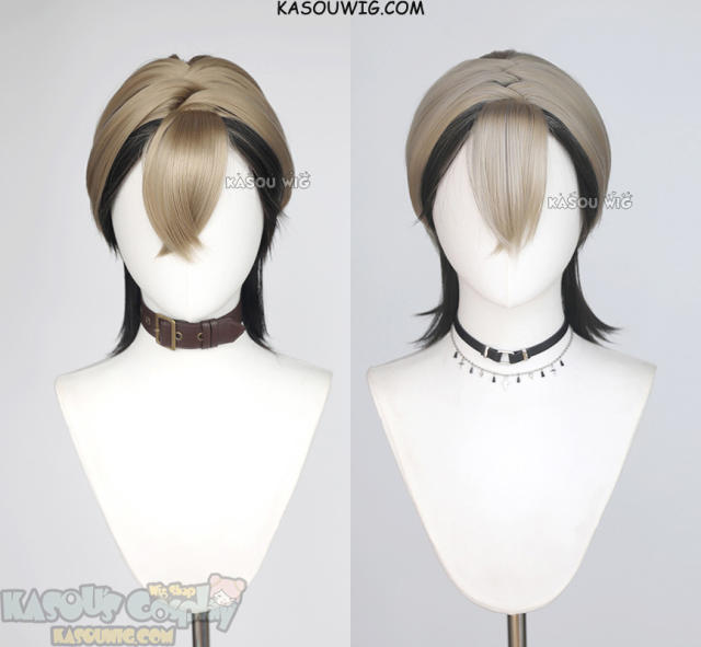 [2 colors] Gachiakuta Zanka Nijiku short blonde black wig