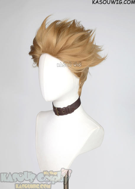 Gachiakuta Enjin ash blonde slicked back short undercut wig