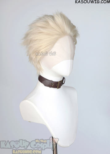 Lace Front>> Shin short Light Cream Blonde spiky wig