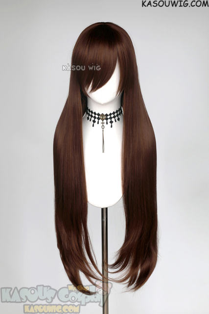 L-4 KA027 100cm/39.5" long straight Coffee Brown versatile wig