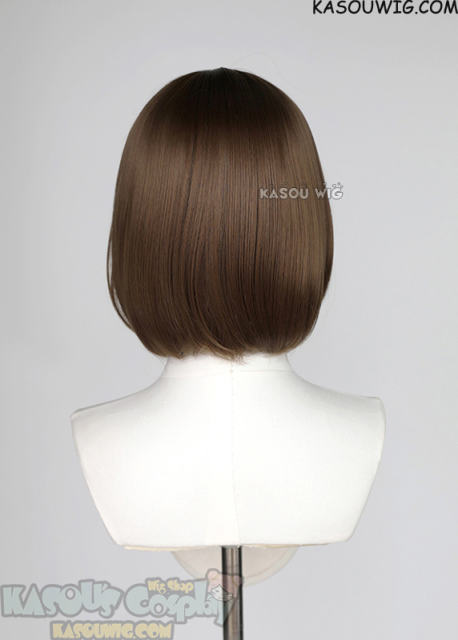 S-6 KA025 Raw Umber Brown short bob wig with long bangs