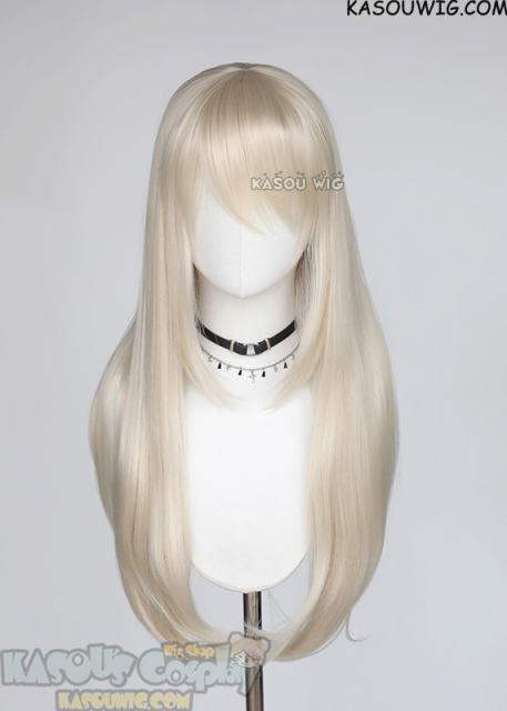 L-2 / KA006A Platinum Blonde 75cm long straight wig