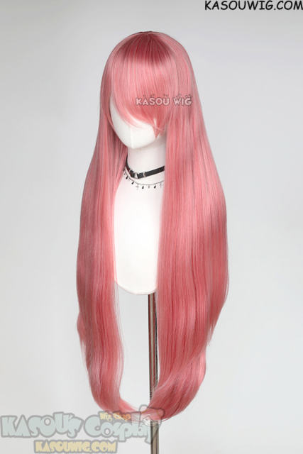 L-4 KA036 100cm/39.5" long straight Rose Pink versatile wig