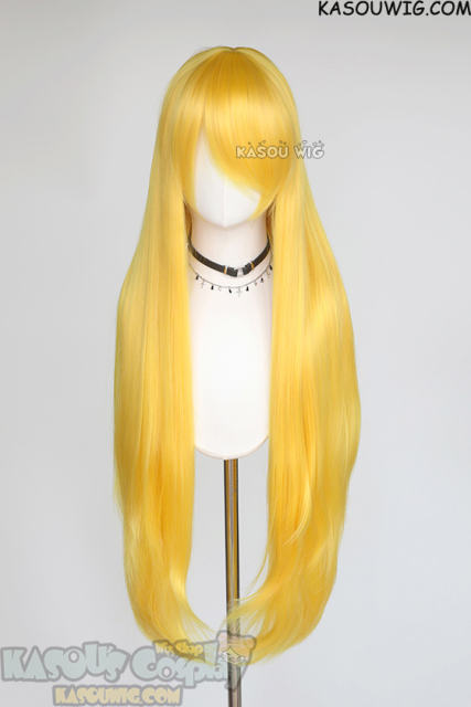 L-4 SP35 100cm/39.5" long straight Bright Yellow versatile wig