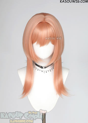 Genshin Impact Linnea orange shoulder length bob cosplay wig