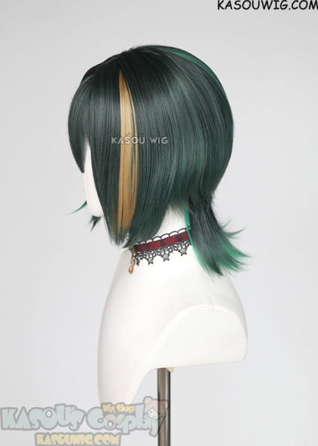 Genshin Impact Nefer green ombre short bob cosplay wig