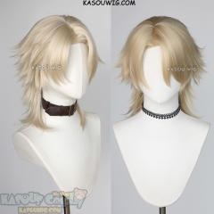 【2 colors】Genshin Impact Varka platinum blonde multilayer flippy wig