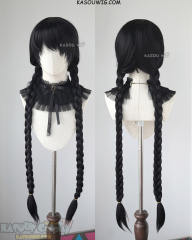 Black Lagoon Roberta 98cm long braided purple black cosplay wig