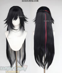 Honkai: Star Rail Ashveil 100cm long bluish black straight wig