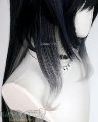 Honkai: Star Rail Ashveil 100cm long bluish black straight wig