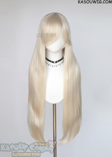 L-4 KA006A 100cm/39.5" long straight Platinum Blonde versatile wig