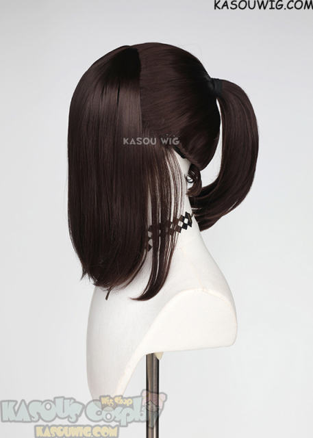 S-3 / KA030 deep brown ponytail base wig with long bangs