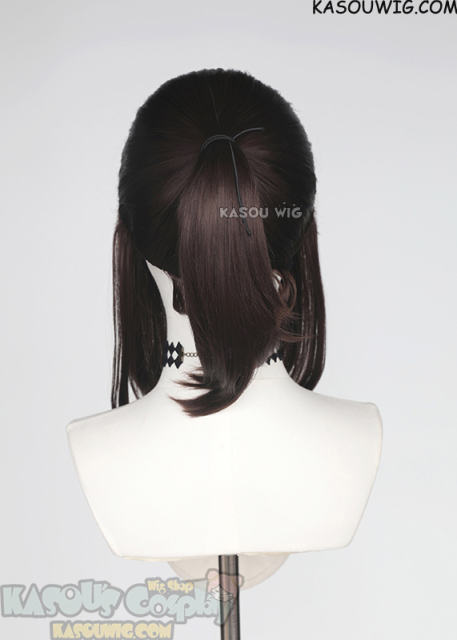 S-3 / KA030 deep brown ponytail base wig with long bangs