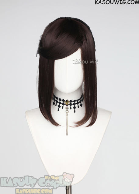 S-3 / KA030 deep brown ponytail base wig with long bangs