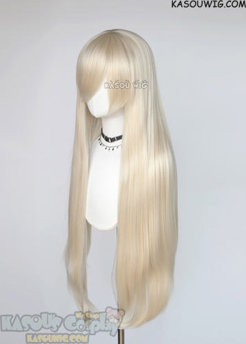 L-4 KA006A 100cm/39.5" long straight Platinum Blonde versatile wig