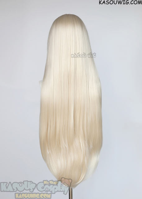 L-4 KA006A 100cm/39.5" long straight Platinum Blonde versatile wig