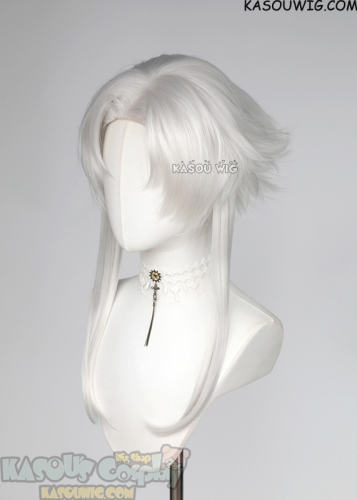 TFC Pierrot middle-parted flippy silver white wig