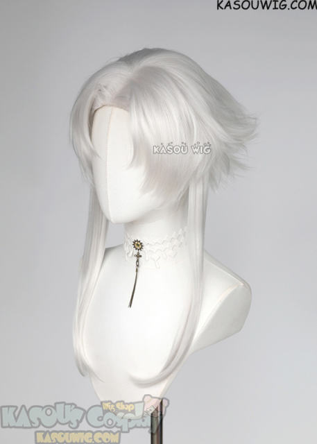 TFC Pierrot middle-parted flippy silver white wig
