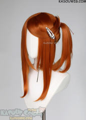 M-2/KA021 ┇ 50CM / 19.7" burnt orange pigtails base wig with long bangs