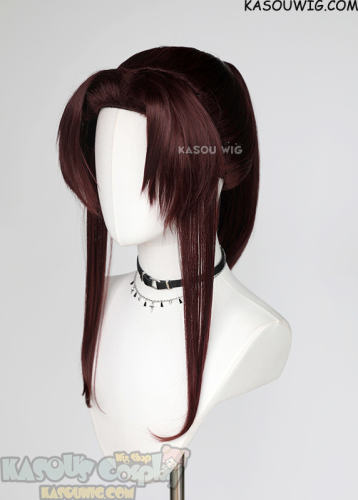 Black Lagoon Revy 50cm medium length reddish brown ponytail wig