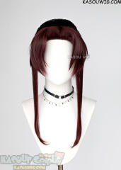 Black Lagoon Revy 50cm medium length reddish brown ponytail wig
