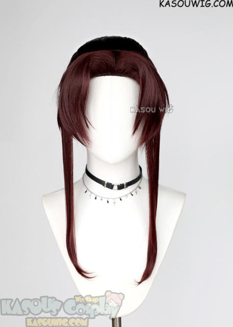 Black Lagoon Revy 50cm medium length reddish brown ponytail wig