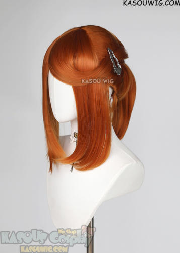 S-3 / KA021 Burnt Orange ponytail base wig with long bangs