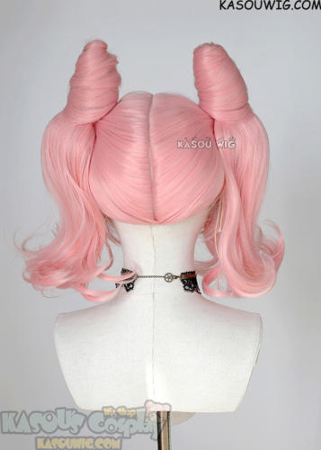 [ Re-Designed ] Sailor Moon Chibiusa / Sailor Chibi moon pastel pink cosplay wig curly tails with pre-styled buns