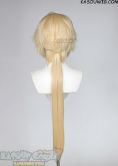 Genshin Impact Traveler Aether 90cm long blonde ponytail wig