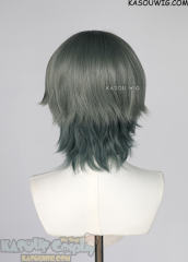 Genshin Impact Lohen short flippy green ombre wig