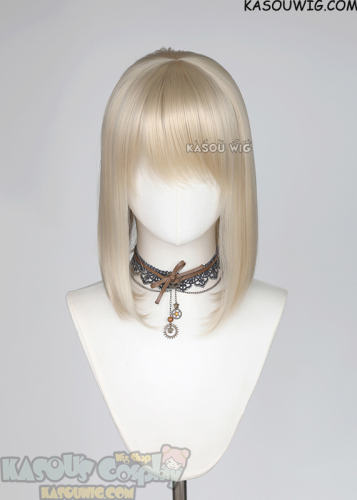 M-LITE-1 KA006 Light Blonde shoulder length bob wig with short bangs