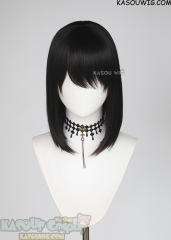 M-LITE-1 KA031A Natural Black shoulder length bob wig with short bangs