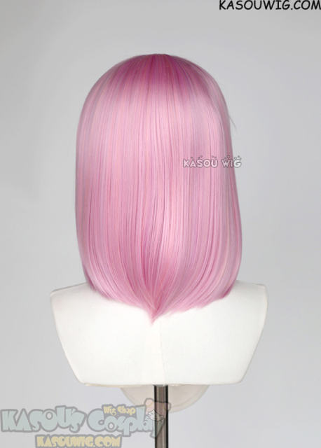 M-LITE-1 KA034 Baby Pink shoulder length bob wig with short bangs