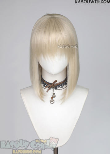 M-LITE-1 SP17 Light Cream Blonde shoulder length bob wig with short bangs