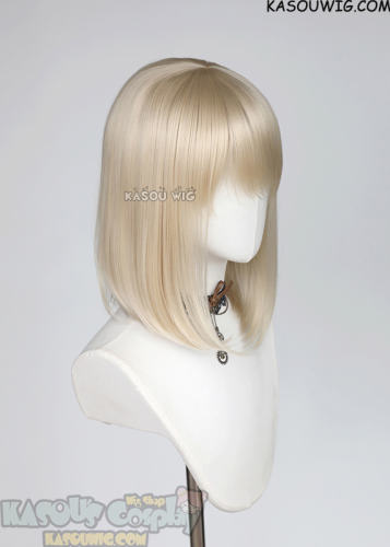 M-LITE-1 KA006 Light Blonde shoulder length bob wig with short bangs