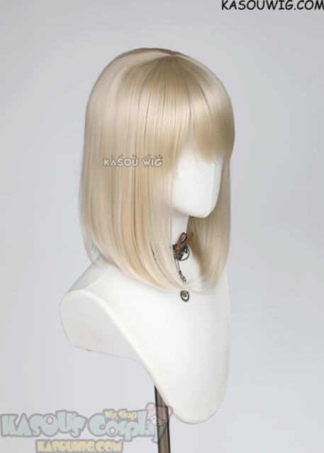 M-LITE-1 KA006 Light Blonde shoulder length bob wig with short bangs
