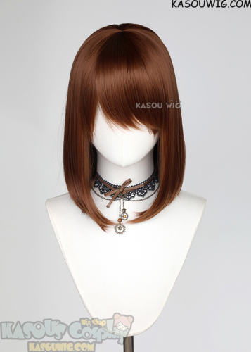 M-LITE-1 KA026 Walnut Brown shoulder length bob wig with short bangs