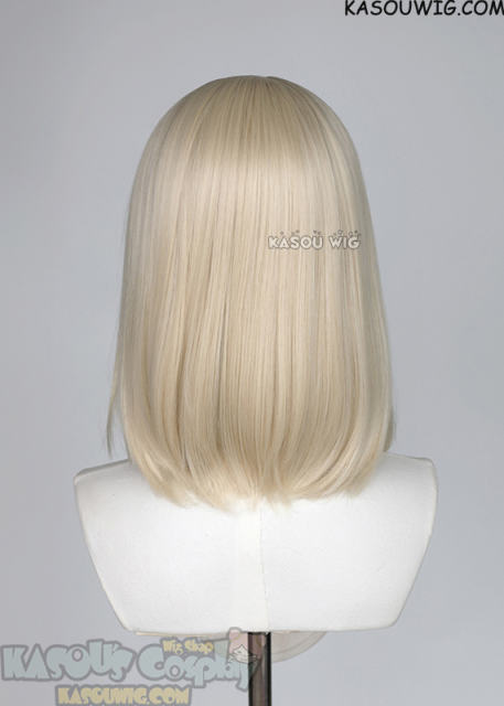 M-LITE-1 SP17 Light Cream Blonde shoulder length bob wig with short bangs