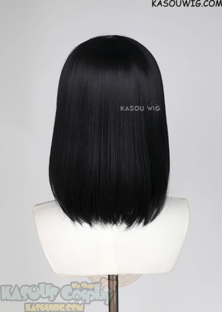 M-LITE-1 KA032 Jet Black shoulder length bob wig with short bangs