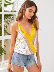 OMONSIM Wholesale Satin Women Camis Vest Summer Sexy Multicolor V-Neck Backless Sleeveless Casual Top