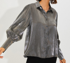 OMONSIM Wholesale spring and summer new light familiar western style shirts slim fit temperament all-match light transparent long-sleeved tops