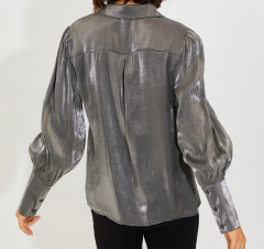OMONSIM Wholesale spring and summer new light familiar western style shirts slim fit temperament all-match light transparent long-sleeved tops