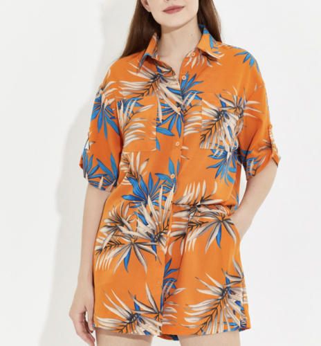 OMONSIM Wholesale Summer Loose Thin Casual Short Sleeve Shirt Beach Floral Trend Holiday Shorts Two Piece Set
