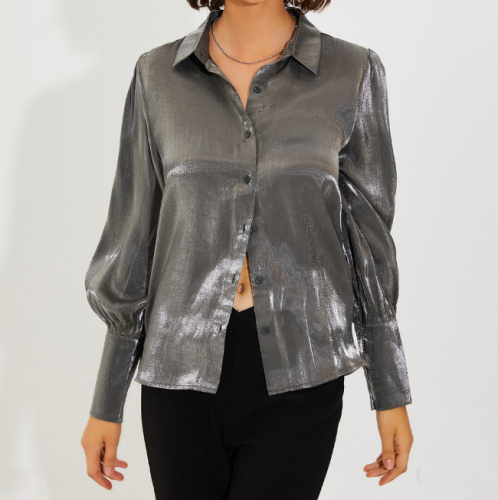 OMONSIM Wholesale spring and summer new light familiar western style shirts slim fit temperament all-match light transparent long-sleeved tops